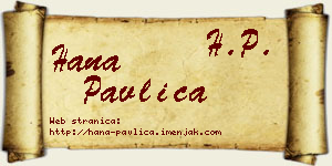 Hana Pavlica vizit kartica